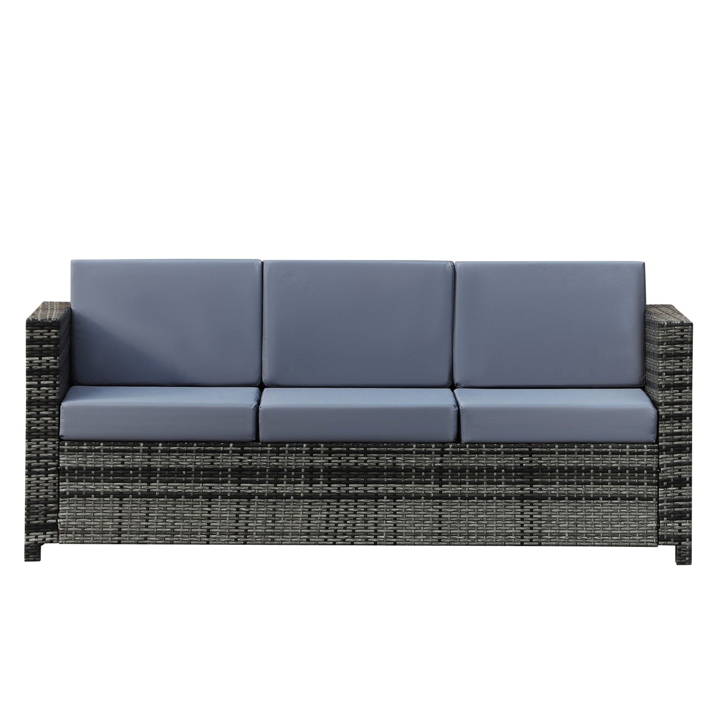 Outsunny 3-Seater Weather Resistant Outdoor Garden Rattan Sofa Grey