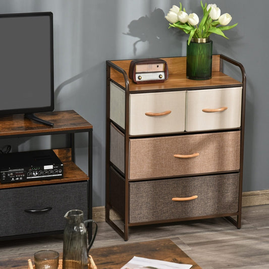 HOMCOM 4-Drawer Dresser in Multi Colour, image 2