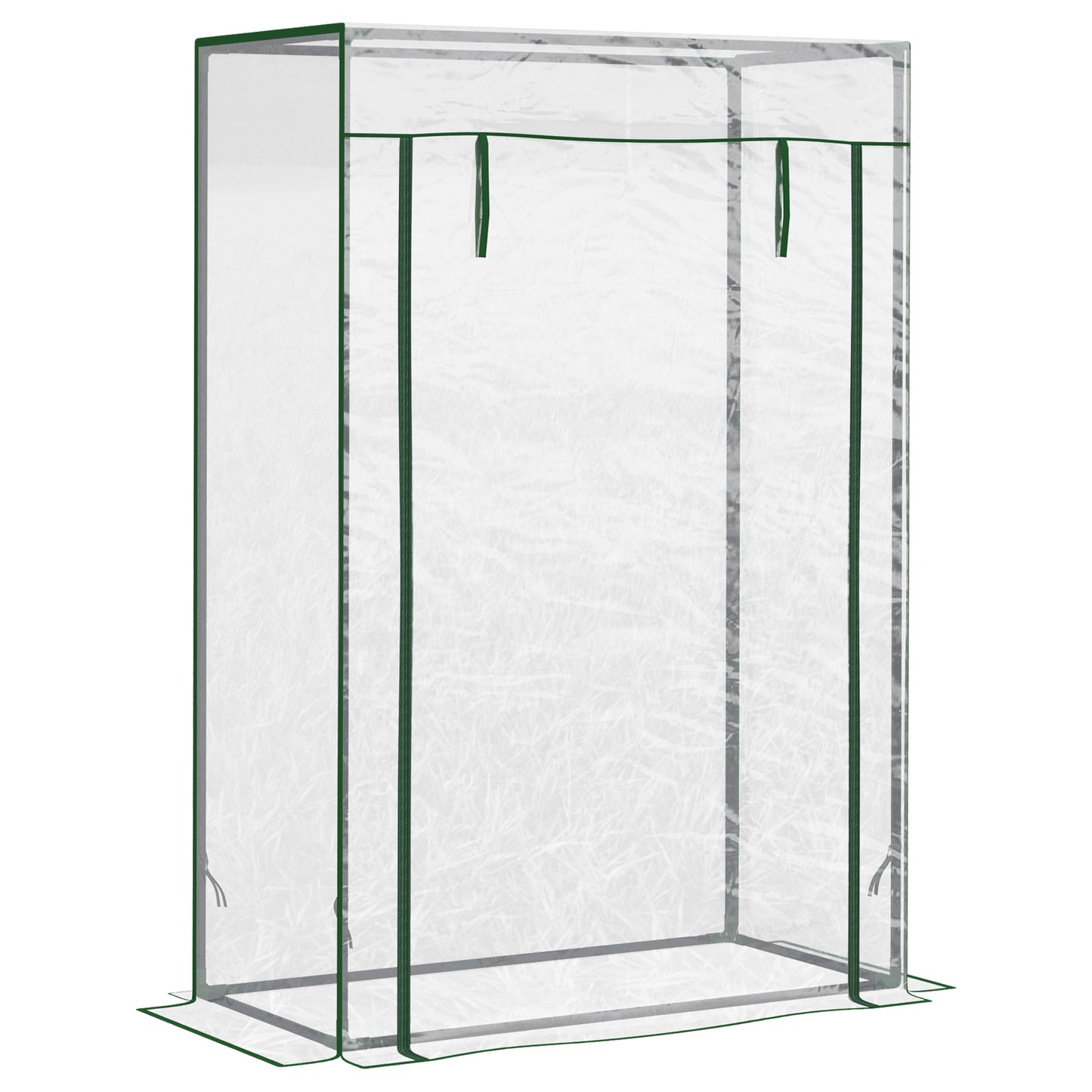 Outsunny Tomato Greenhouse z drzwiami zwijanymi, Mini szklarnia z pokrywą z PVC, Outdoor Grow House Mała szklarnia na podwórko, balkon, ogród, 100 x 50 x 150 cm, przezroczysta