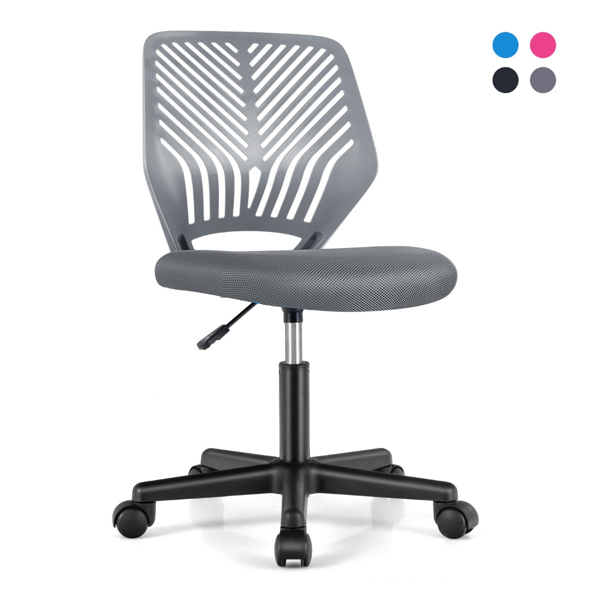 Height-adjustable Kids Mesh Ergonomic Desk Chair with Universal Casters-Grey