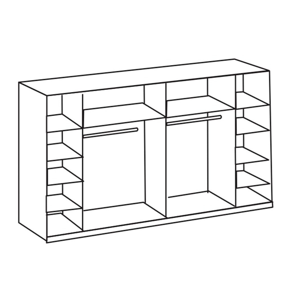 Sliding Wardrobe LANTAU 4 Door Mirrored Wardrobe White 272cm