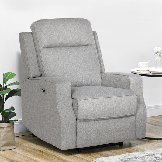 HOMCOM 150 Electric Reclining Chair, with USB port and Footrest - Grey