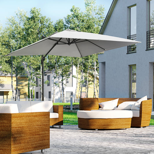 Outsunny Cantilever Parasol in Grey, image 2