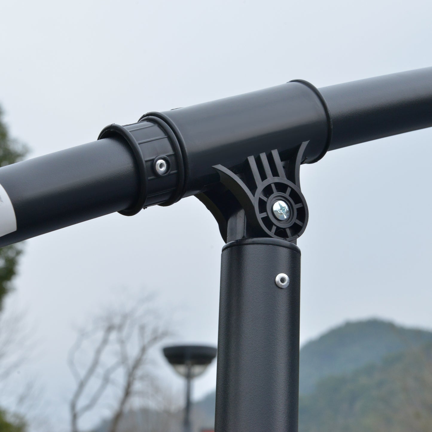 Outsunny 3m LED Light Overhanging Parasol - Szary