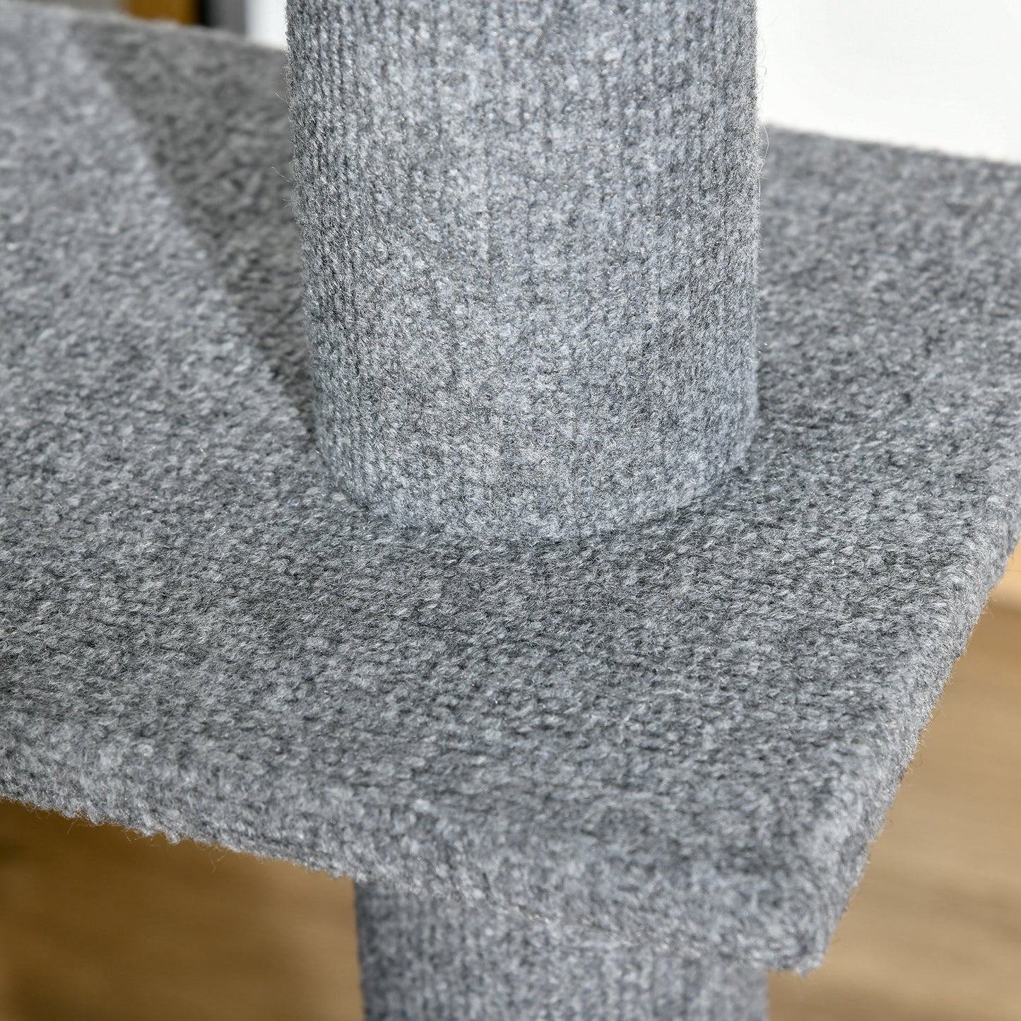 Drapak dla kota PawHut 260 cm od podłogi do sufitu dla kotów domowych z trzema platformami, centrum aktywności – szary