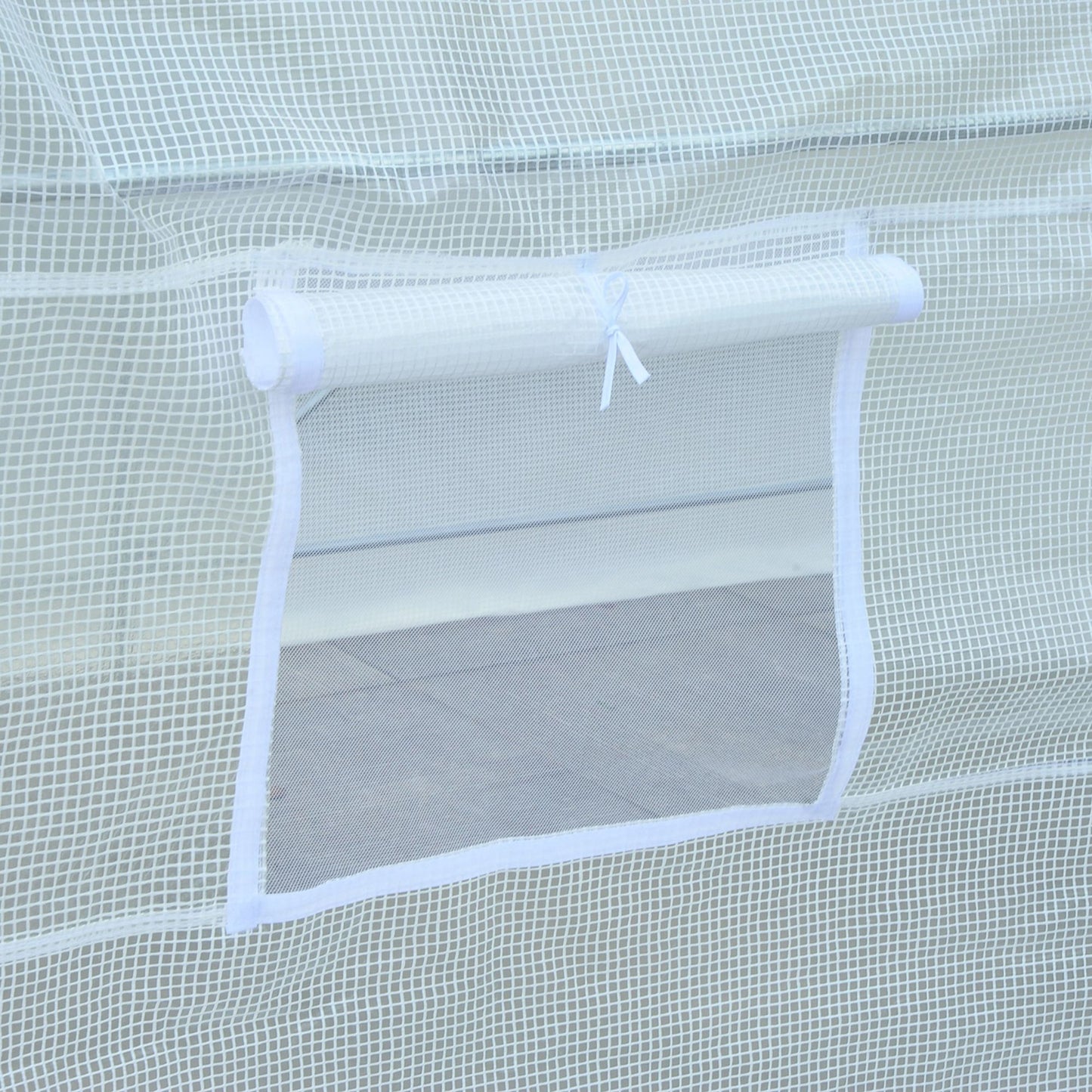 Outsunny 2.5 x 2 x 2 m Polytunnel Greenhouse, Walk-in Green House for Garden with Mesh Windows, Galvanised Steel Frame, White