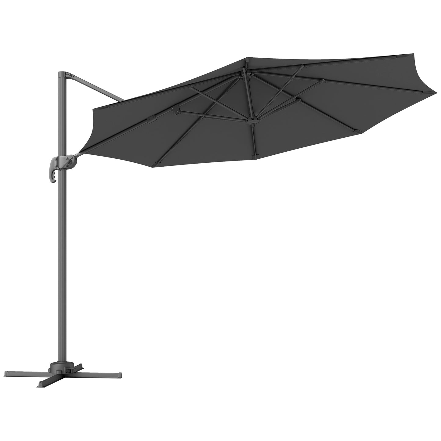 Outsunny 3 x 3m Parasol wysięgnikowy - czarny