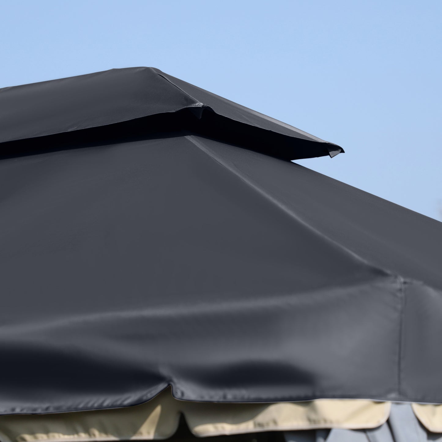 Outsunny 3 x 4m Aluminiowa altana ogrodowa, zadaszenie, namiot imprezowy z siatkami i zasłonami do ogrodu i na taras, czarna
