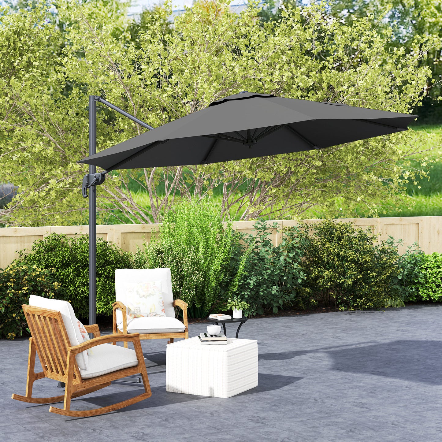 Outsunny 3 x 3m Parasol wysięgnikowy - czarny