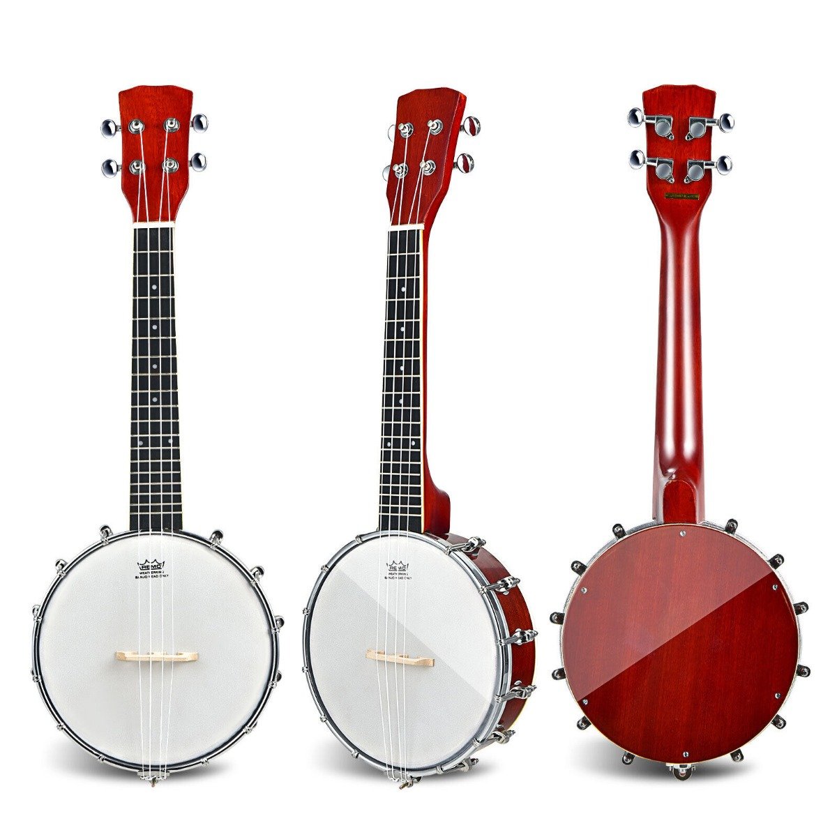 4 String Concert Banjo with Remo Head Cloth & Gig Bag