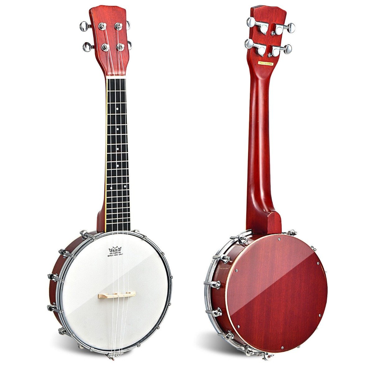 4 String Concert Banjo with Remo Head Cloth & Gig Bag
