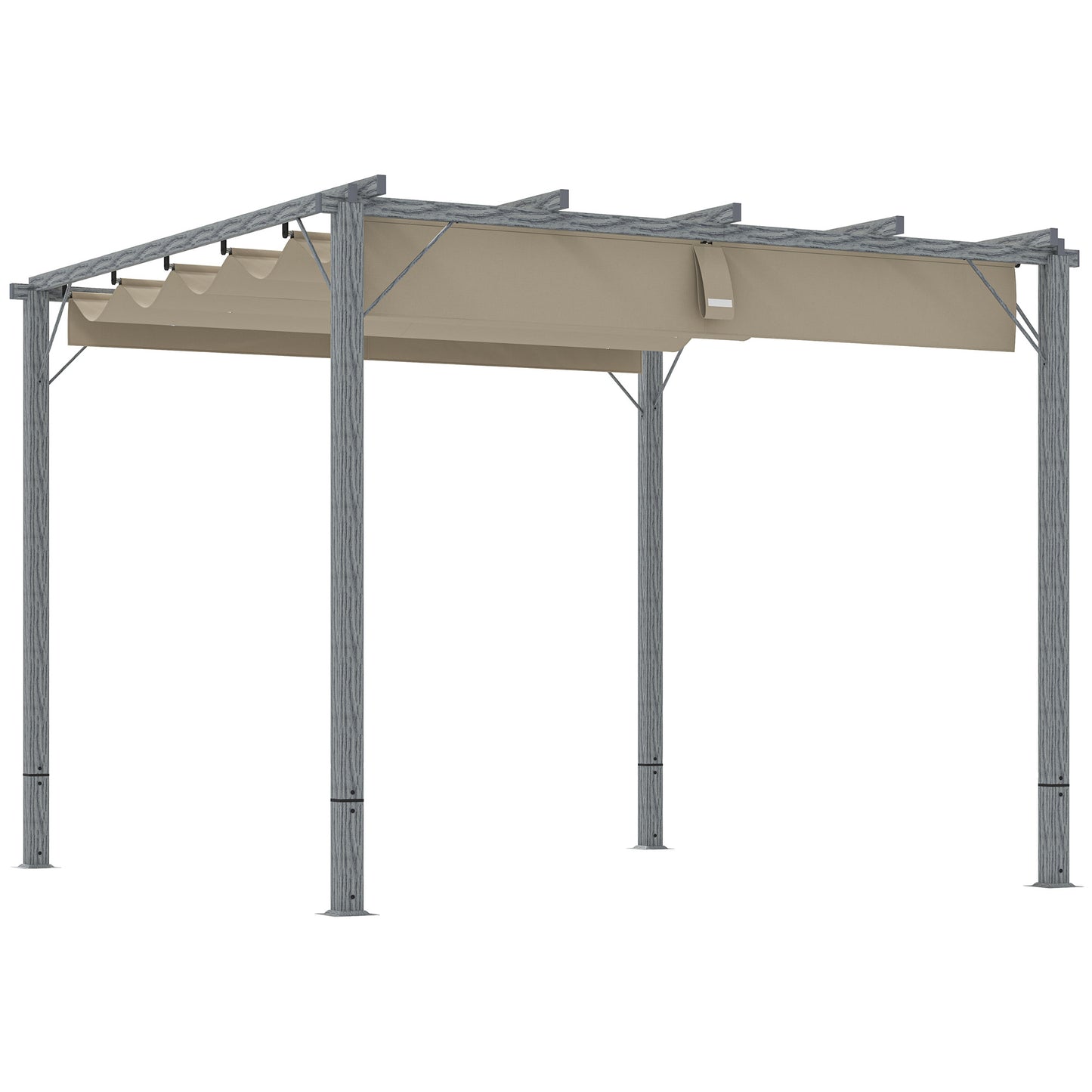 Outsunny 3 x 3 m Rozsuwana pergola dachowa - Szara