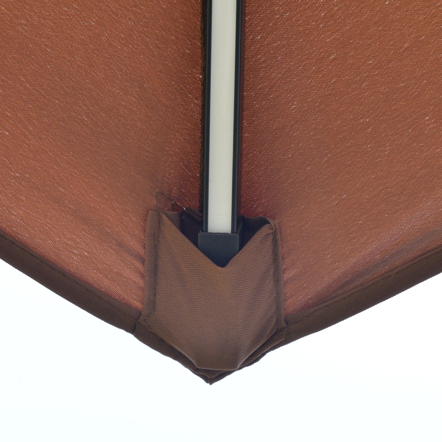 Parasol wiszący Outsunny 3(m) Cantilever Banana z podwójnym dachem, lampami solarnymi LED, korbą, 8 wytrzymałymi żebrami i podstawą krzyżową do użytku na zewnątrz, w ogrodzie, na patio, w kawiarni