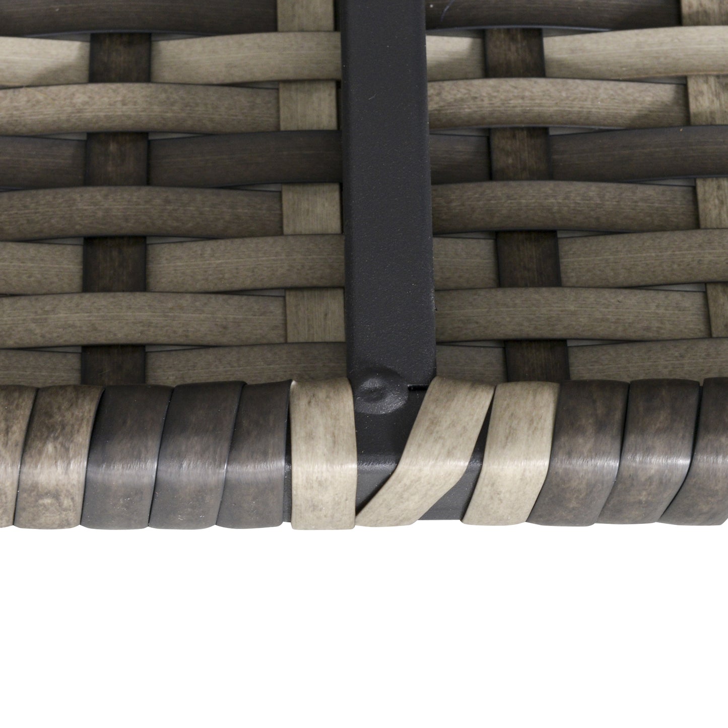 Outsunny Outdoor PE Rattan Narożnik Sofa, Garden Wicker Furniture Pojedynczy Sofa Krzesło z Poduszkami, Głęboki Szary