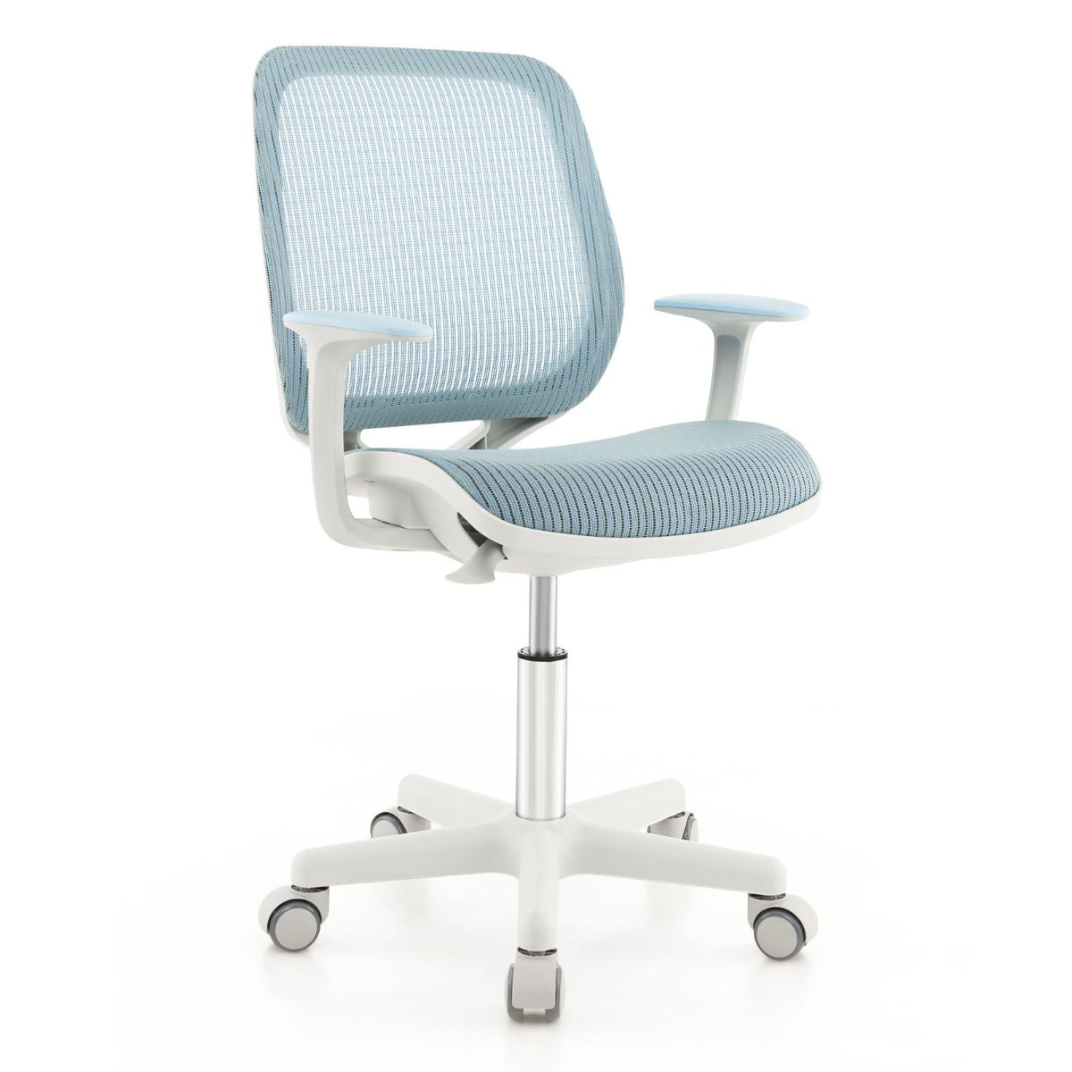 Swivel Mesh Children Computer Chair with Adjustable Height-Blue