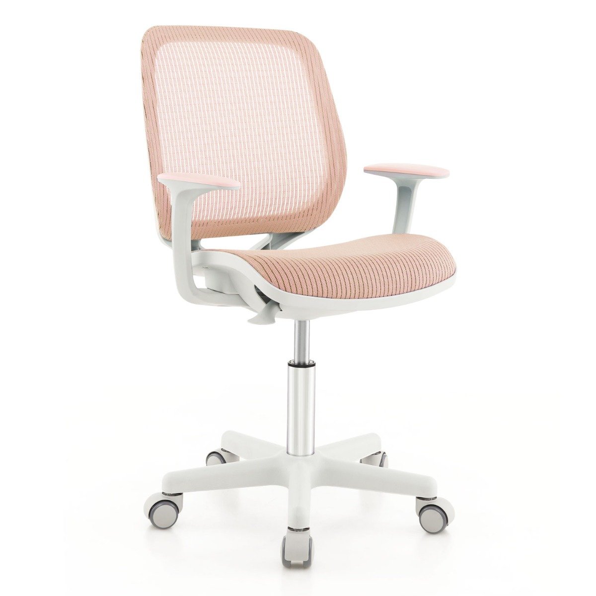 Swivel Mesh Children Computer Chair with Adjustable Height-Pink