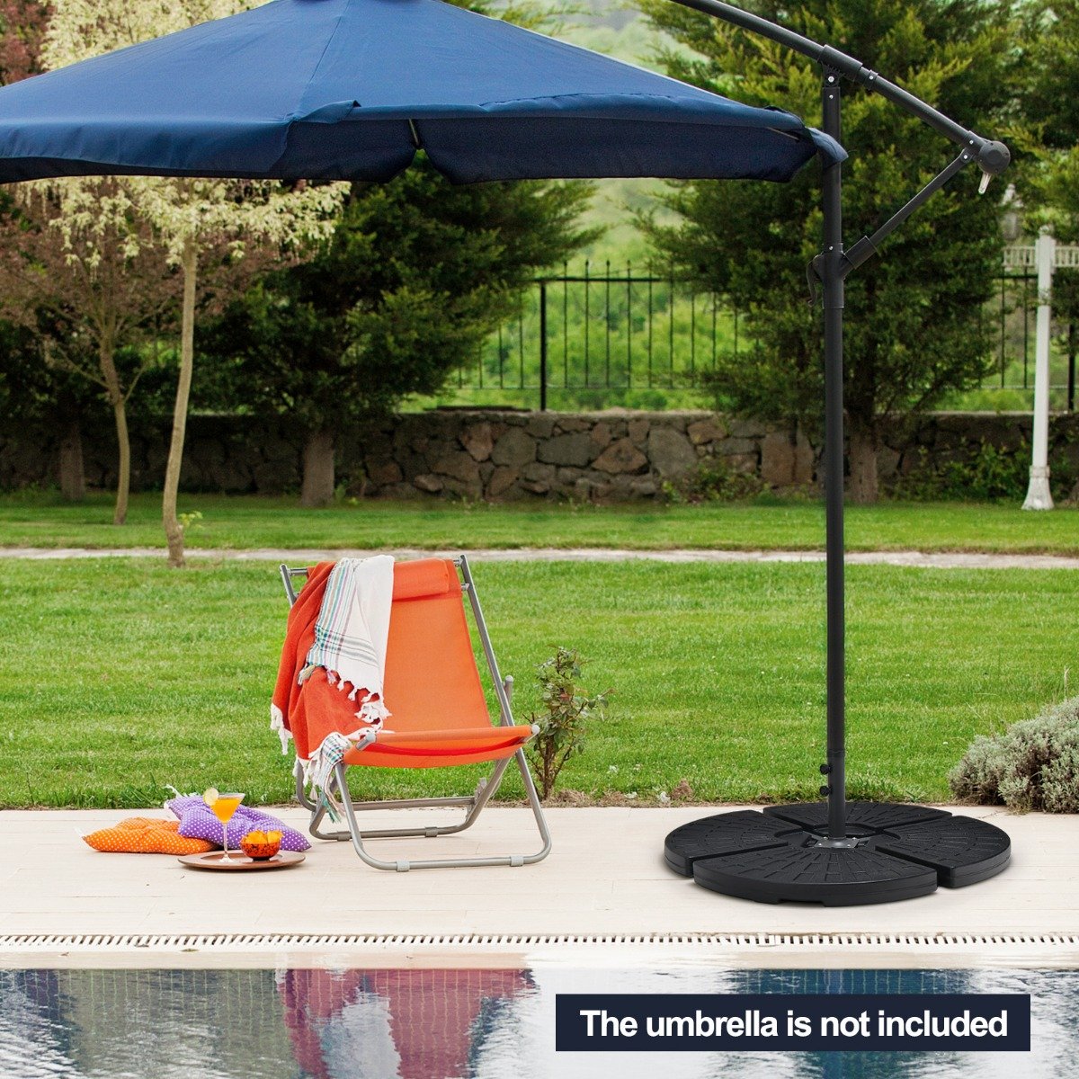 4Pcs 11L Cantilever Offset Patio Umbrella Base