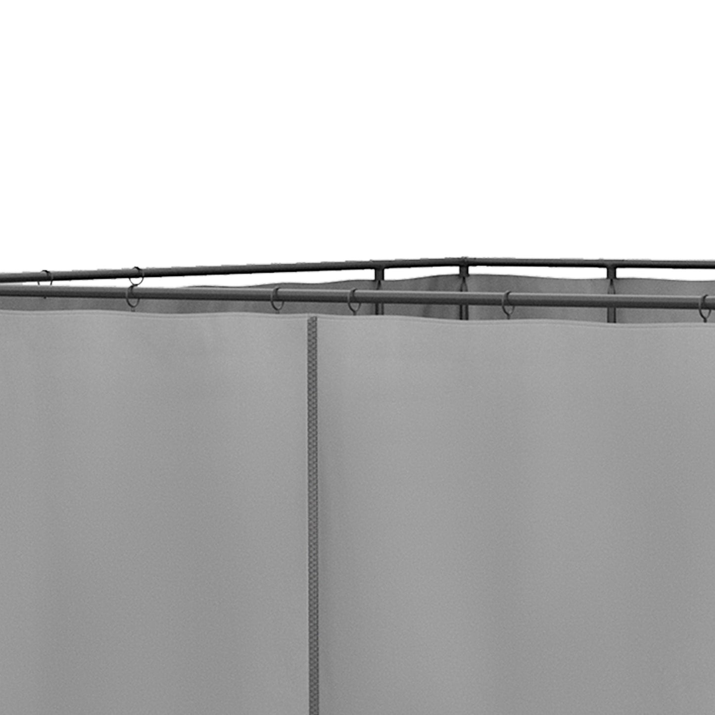Outsunny Replacement Gazebo Curtains, 4-Panel Gazebo Side Panels Only, for 3 x 3 (M) Gazebos or Pergolas, Hooks/C-Rings Included, Light Grey