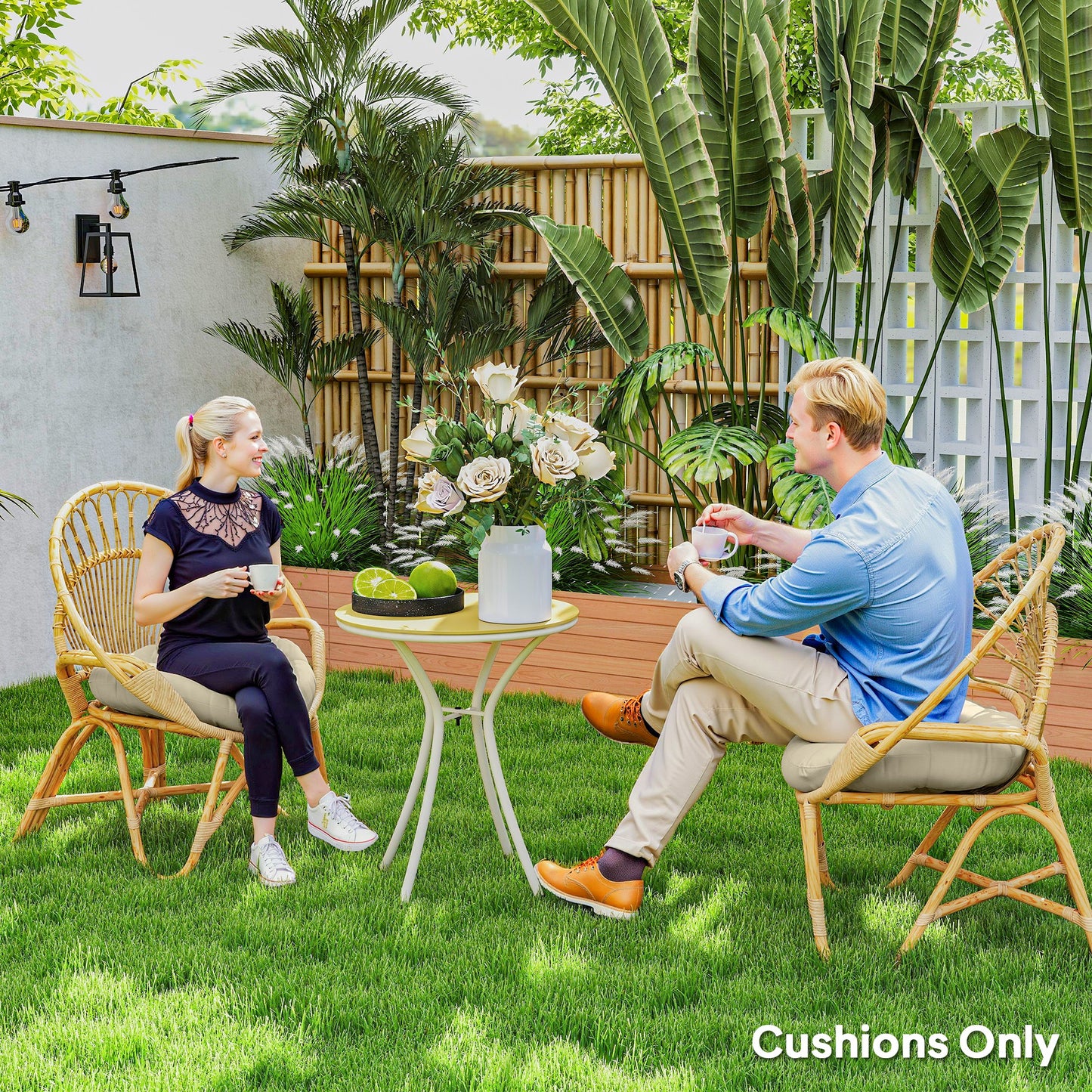 Outsunny Set of Two â60cm Outdoor Cushions - Beige