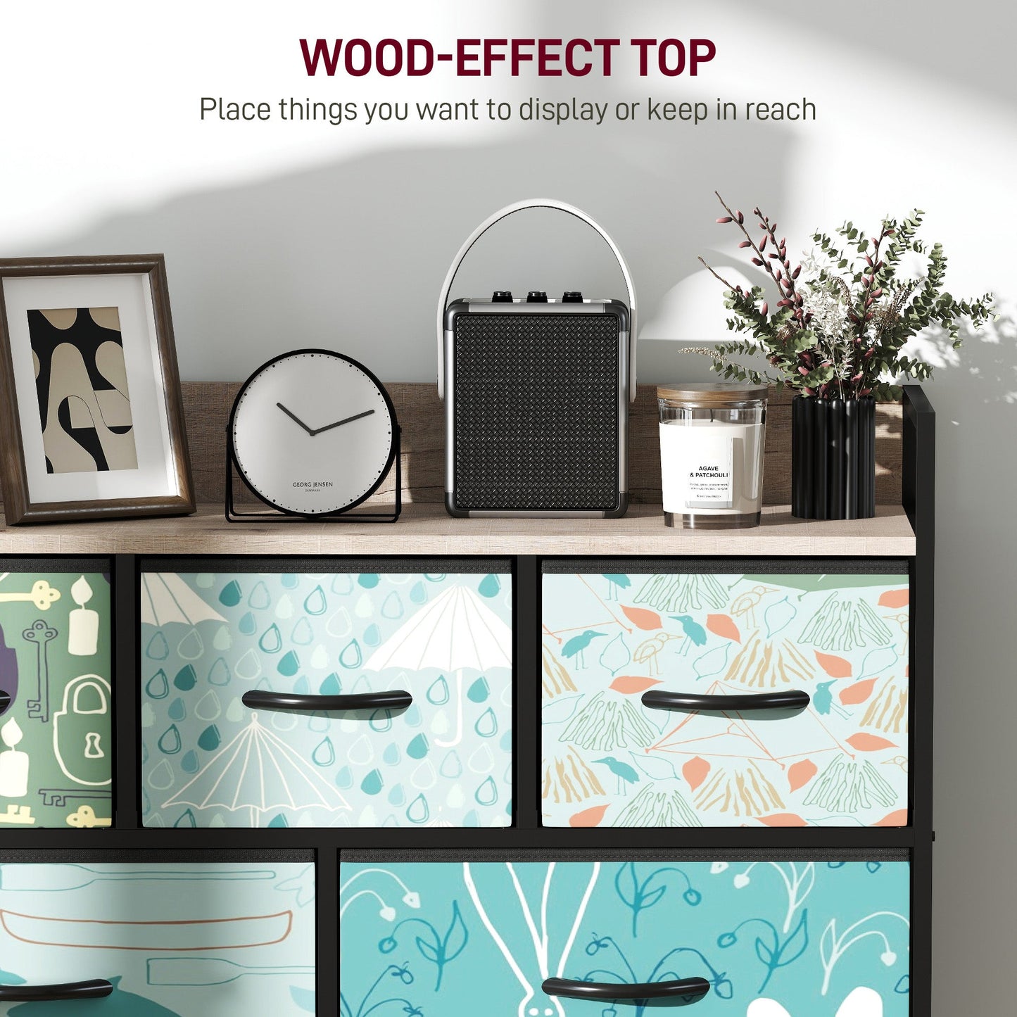 HOMCOM 7-Drawer Chest of Drawers - Blue