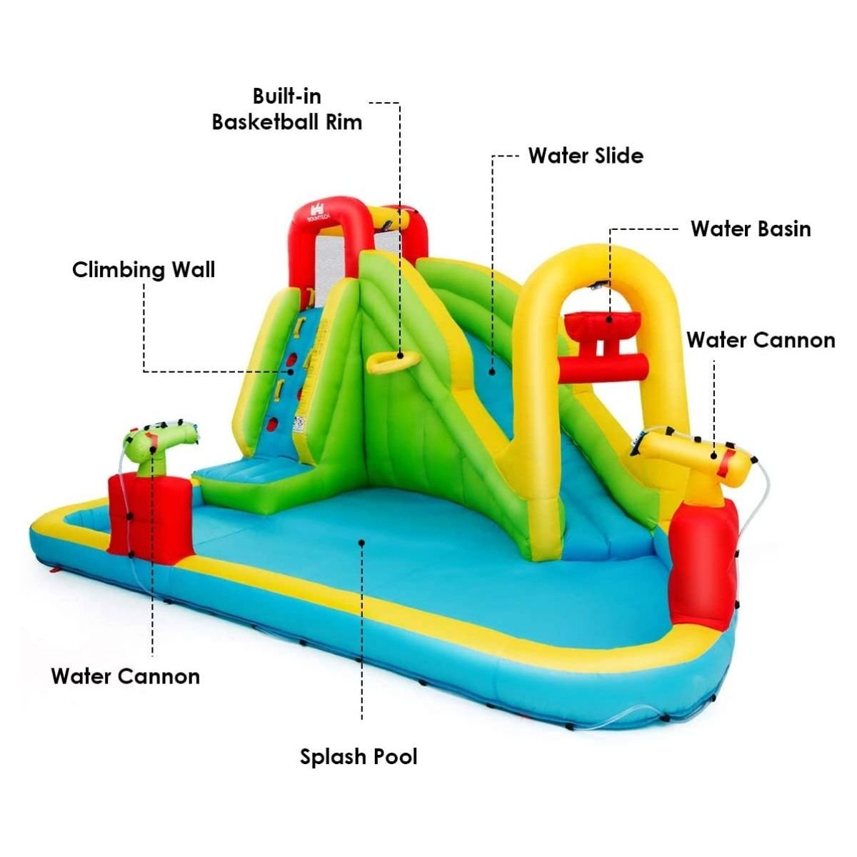 Inflatable Bouncy Castle with Water Slide and Pool Area for Kids
