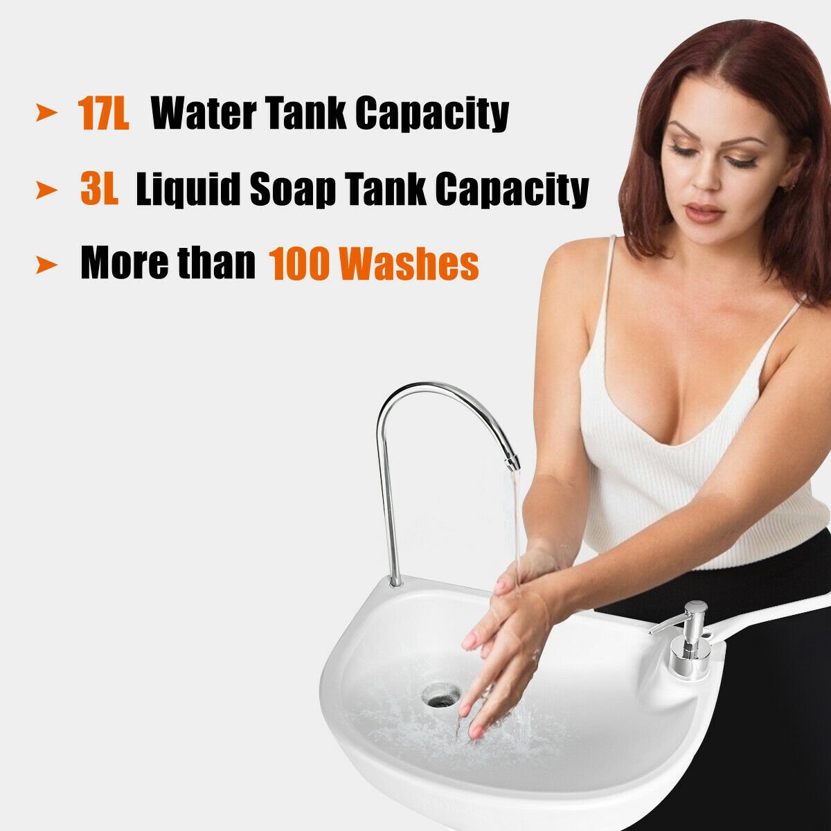 Portable Camping Sink with towel Holder and Rolling Wheels