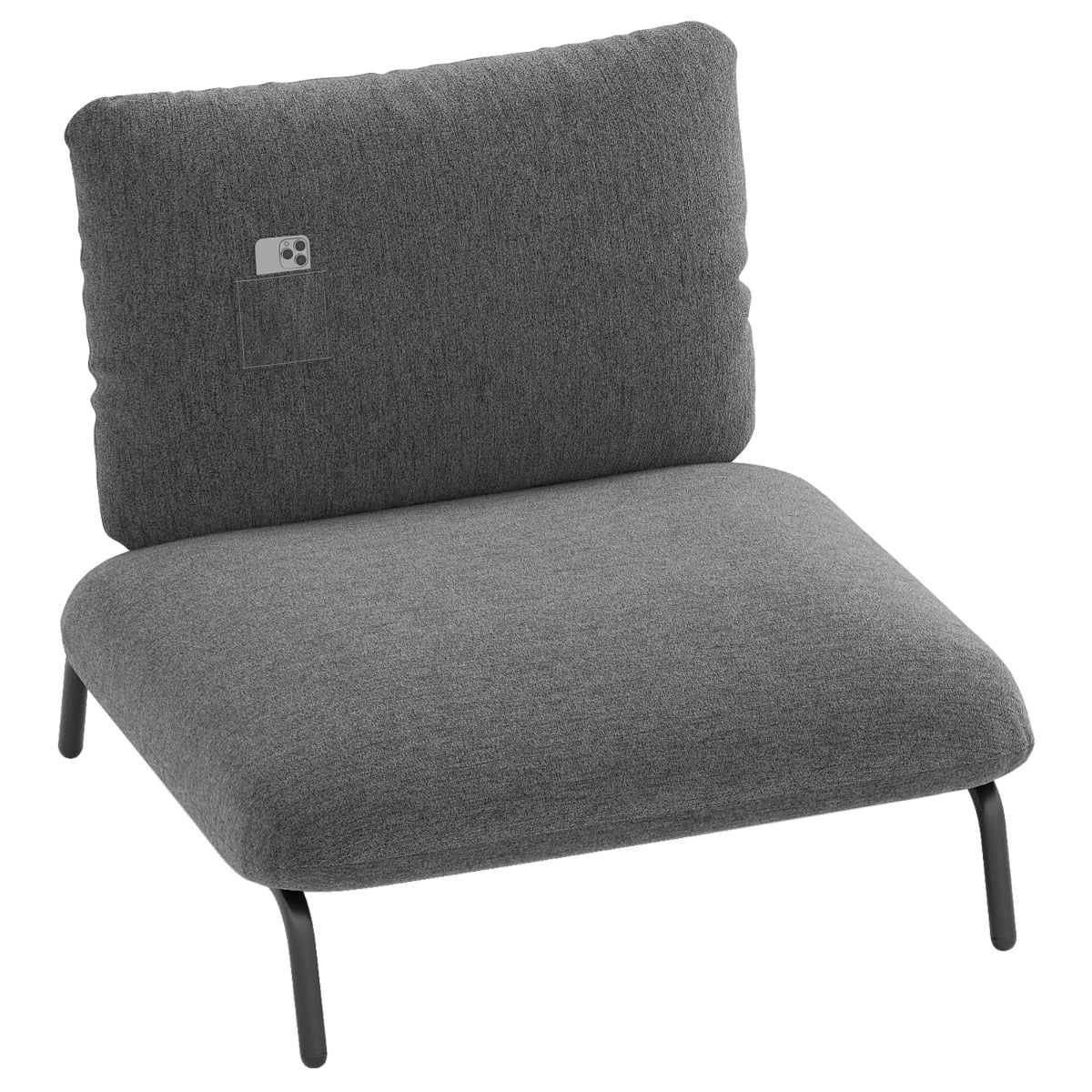Oversized Accent Chair with Extra Wide Seat and Storage Pocket-Grey