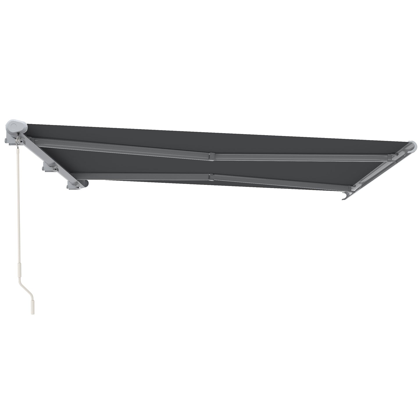 Outsunny 4x3m Full Cassette Electric/Manual Retractable Awning, Sun Canopies for Patio Door Window with Remote Controller, Grey