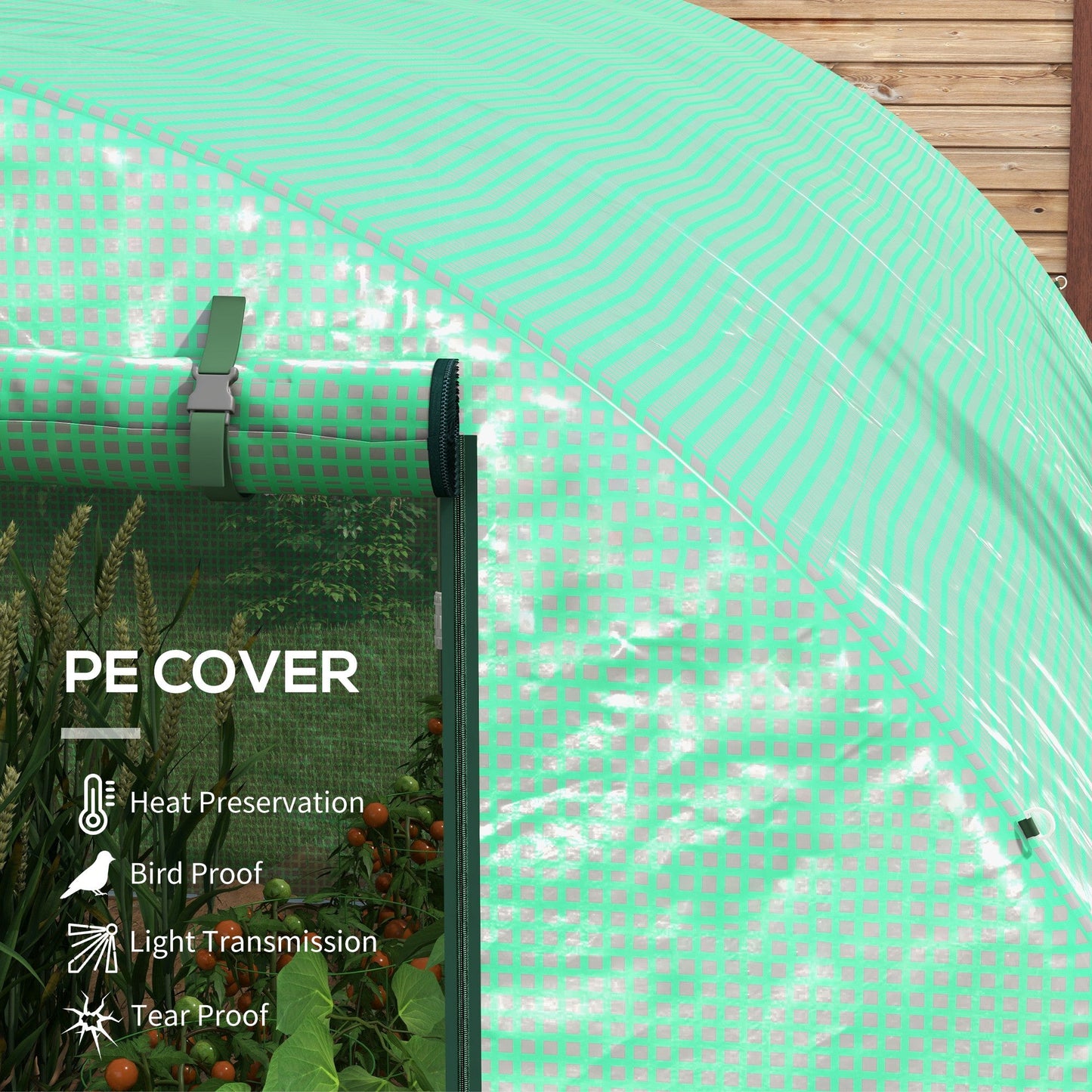 Outsunny نظام الرش Polytunnel Greenhouse، 4 × 3 (م)، أخضر