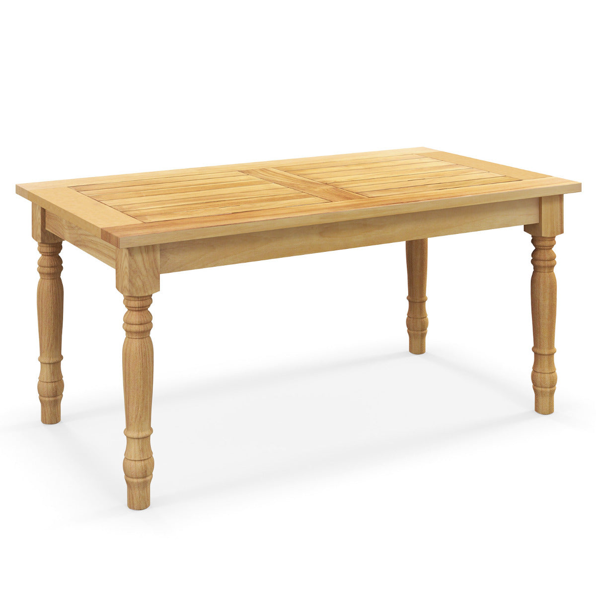 Patio Coffee Table with Solid Teak Wood Structure