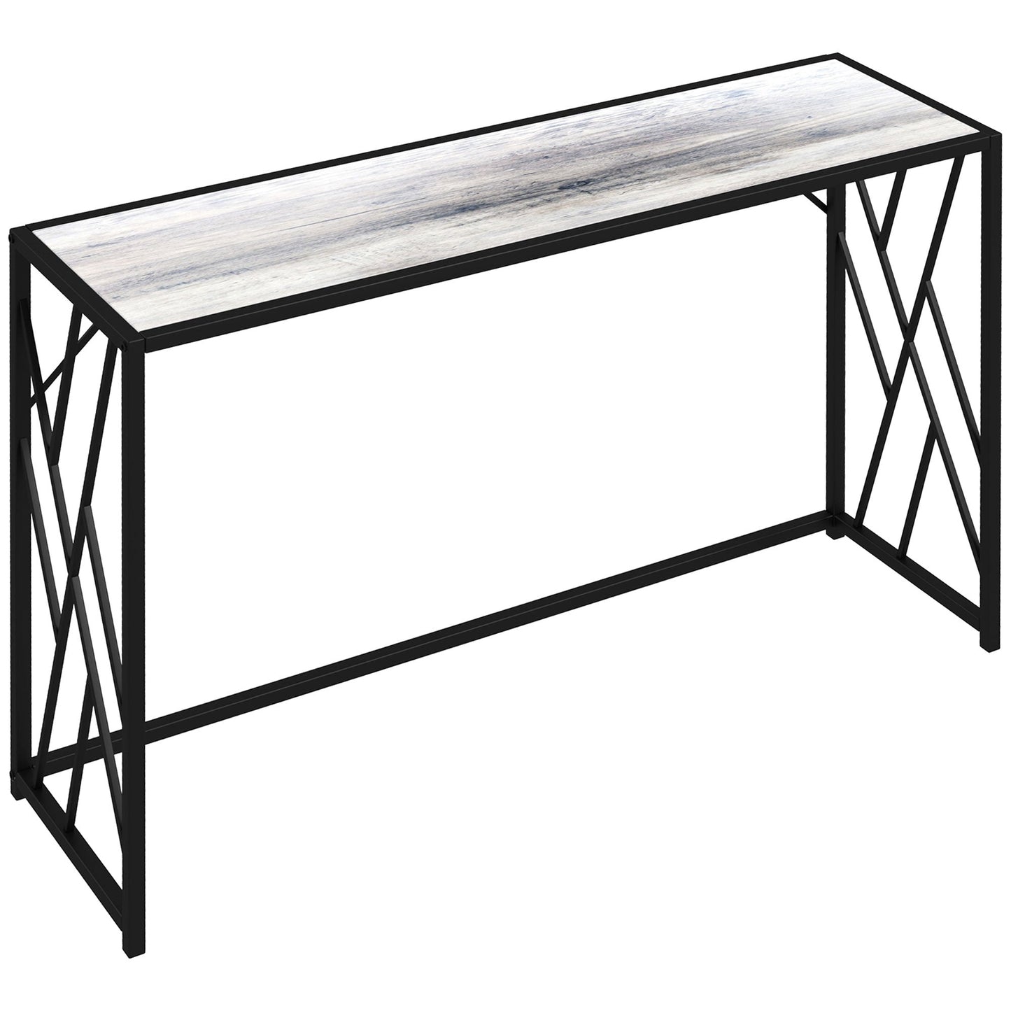 HOMCOM Console Table, Industrial Sofa Table with Metal Frame for Living Room, Hallway, 120Â cm, Grey