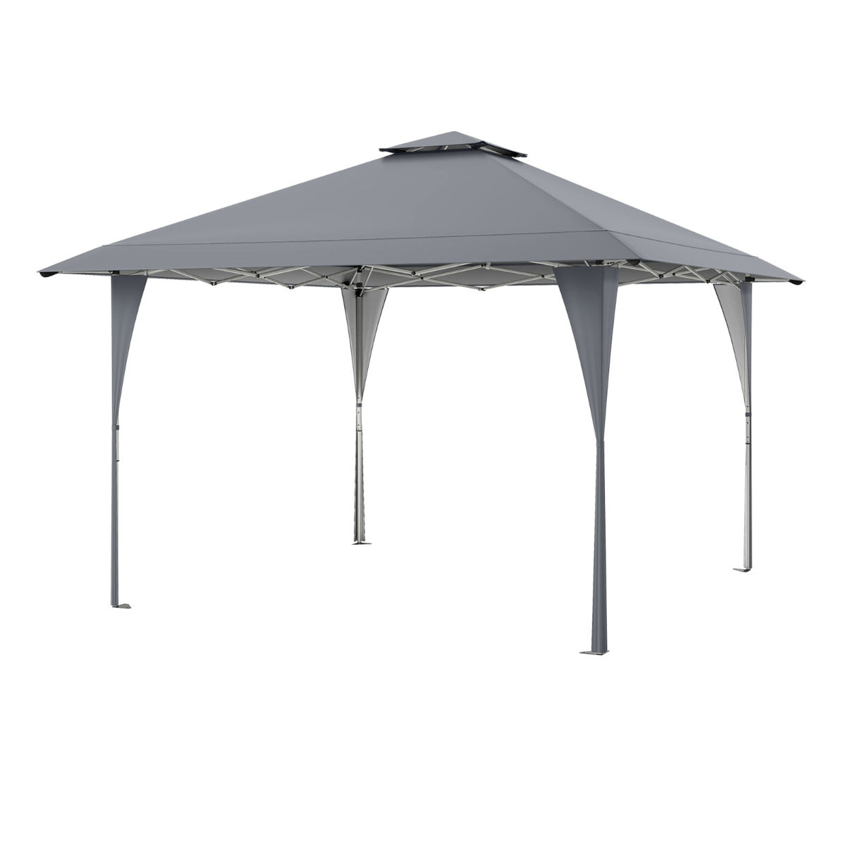 395 x 395 cm Pop up Canopy Tent with Vented Top and 8 Drainage Holes-Grey