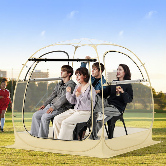 Portable and Foldable Sports Tent with Carrying Bag-Beige-L