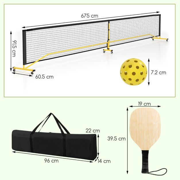 Portable Pickleball Net Set with Metal Frame