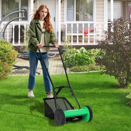Manual Grass Sweeper with 30cm Cutting Width-Green