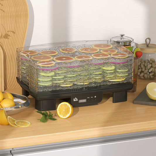 HOMCOM 40-70℃ Six-Tray Food Dehydrator - Black