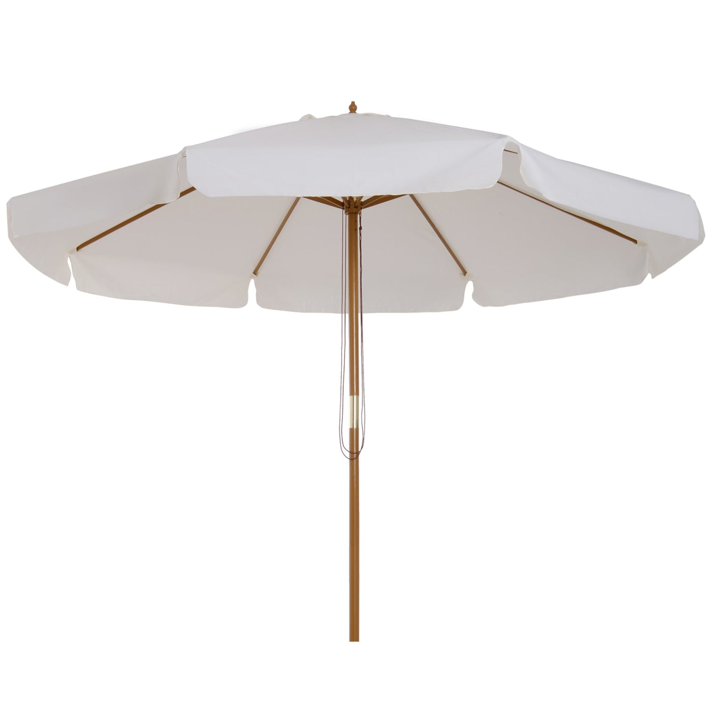 Outsunny 3,3 m Elegancki Drewniany Parasol - Kremowy