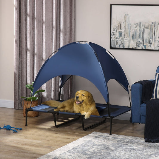 PawHut Raised Dog Bed Waterproof Elevated Pet Cot in Blue, image 2