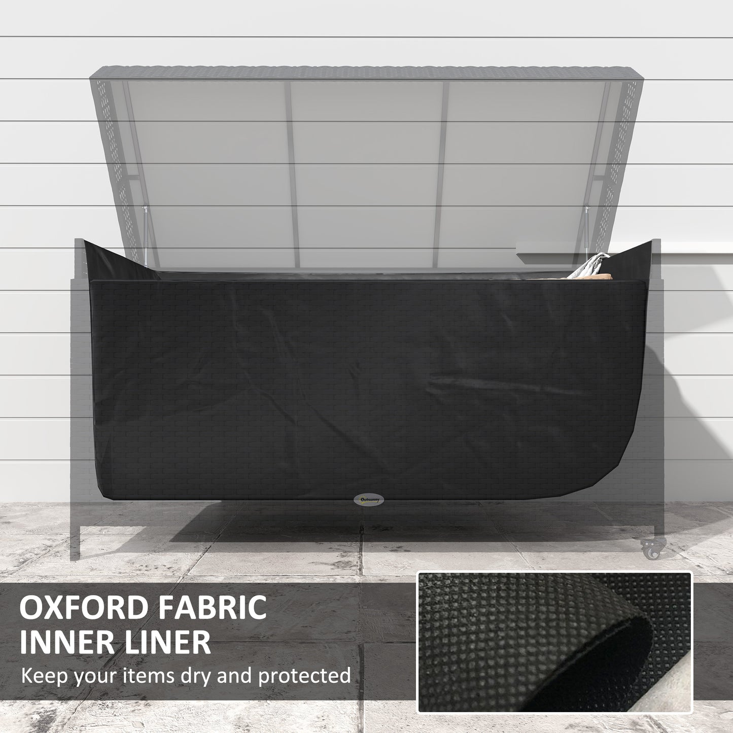 Outsunny 627 L Rattan Storage Box - Dark Grey