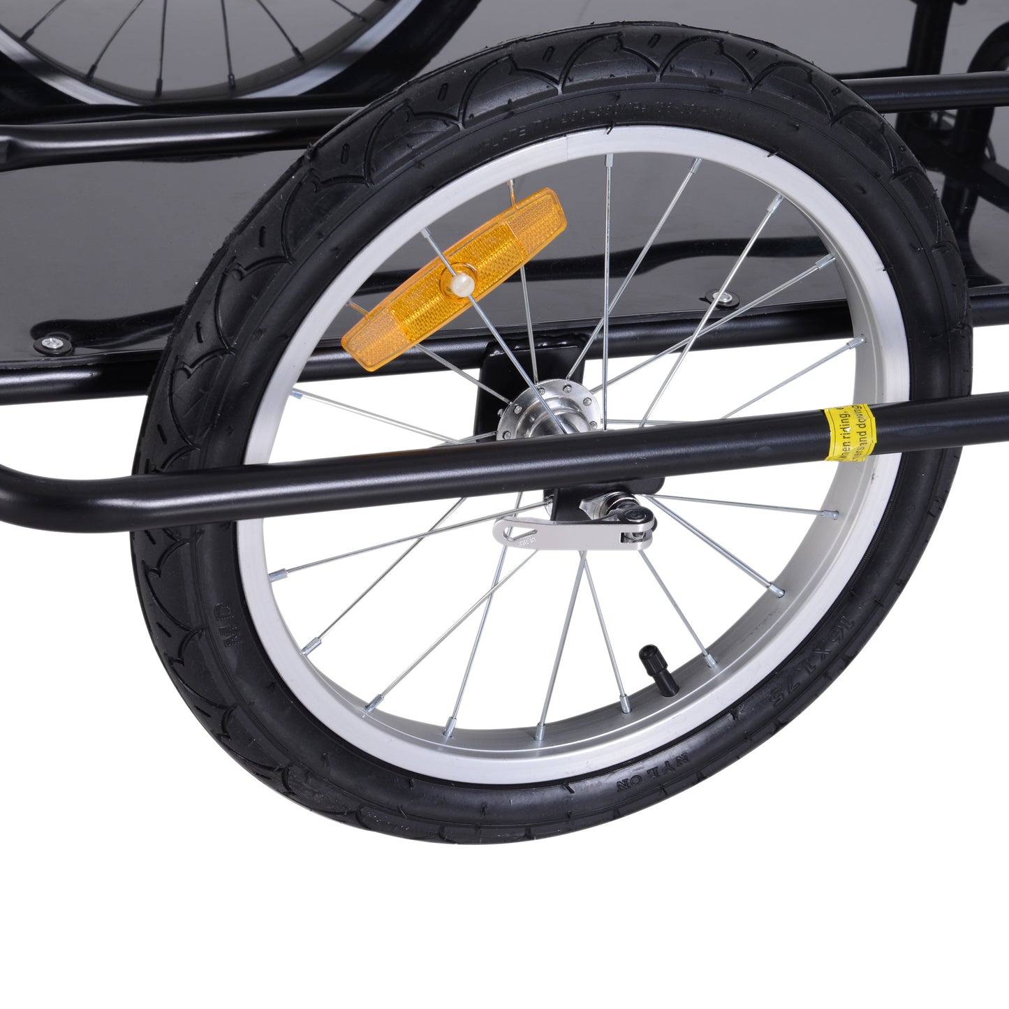 Przyczepa rowerowa HOMCOM Bike Cargo Wózek do przechowywania ładunków rowerowych z zaczepem Rowerowy kempingowy Przechowywanie bagażu Transport Stalowy czarny