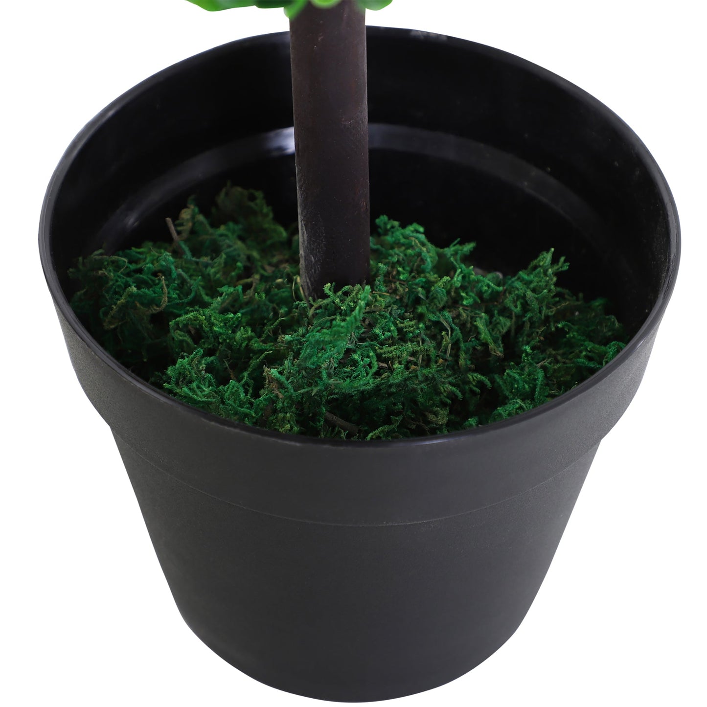 Outsunny Set of 2 Artificial Boxwood Ball Topiary Trees Potted Decorative Plant Outdoor and Indoor DŽcor (112cm)