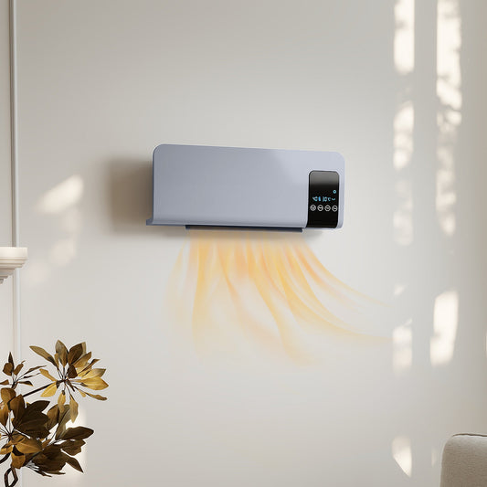 HOMCOM 2000W Wall Mounted Heater, 18-45°C Temperature, Grey