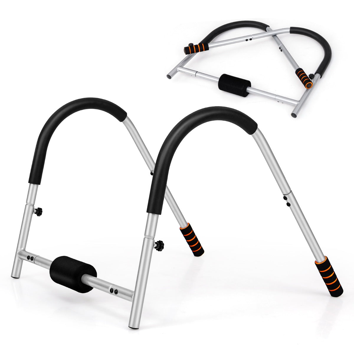 Abdominal Trainer with Padded Headrest Foldable AB Trainer Abdominal Muscle Trainer Abdominal Training Device-Gray