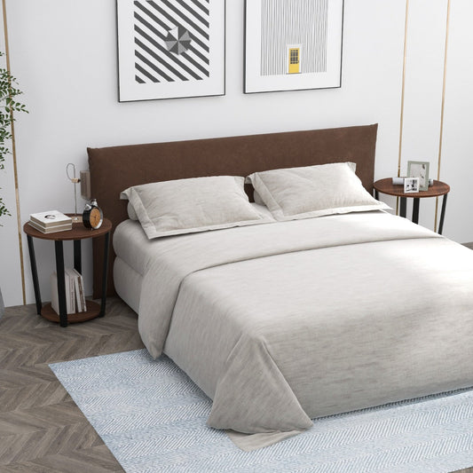 2-Tier Accent Side Table with Open Shelf-Walnut