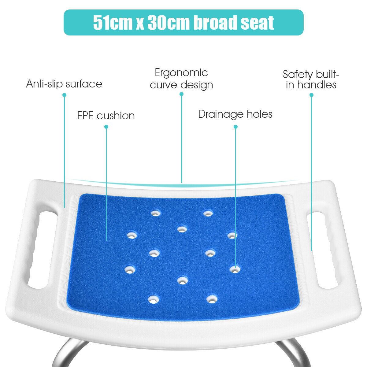 Height Adjustable Shower Stool