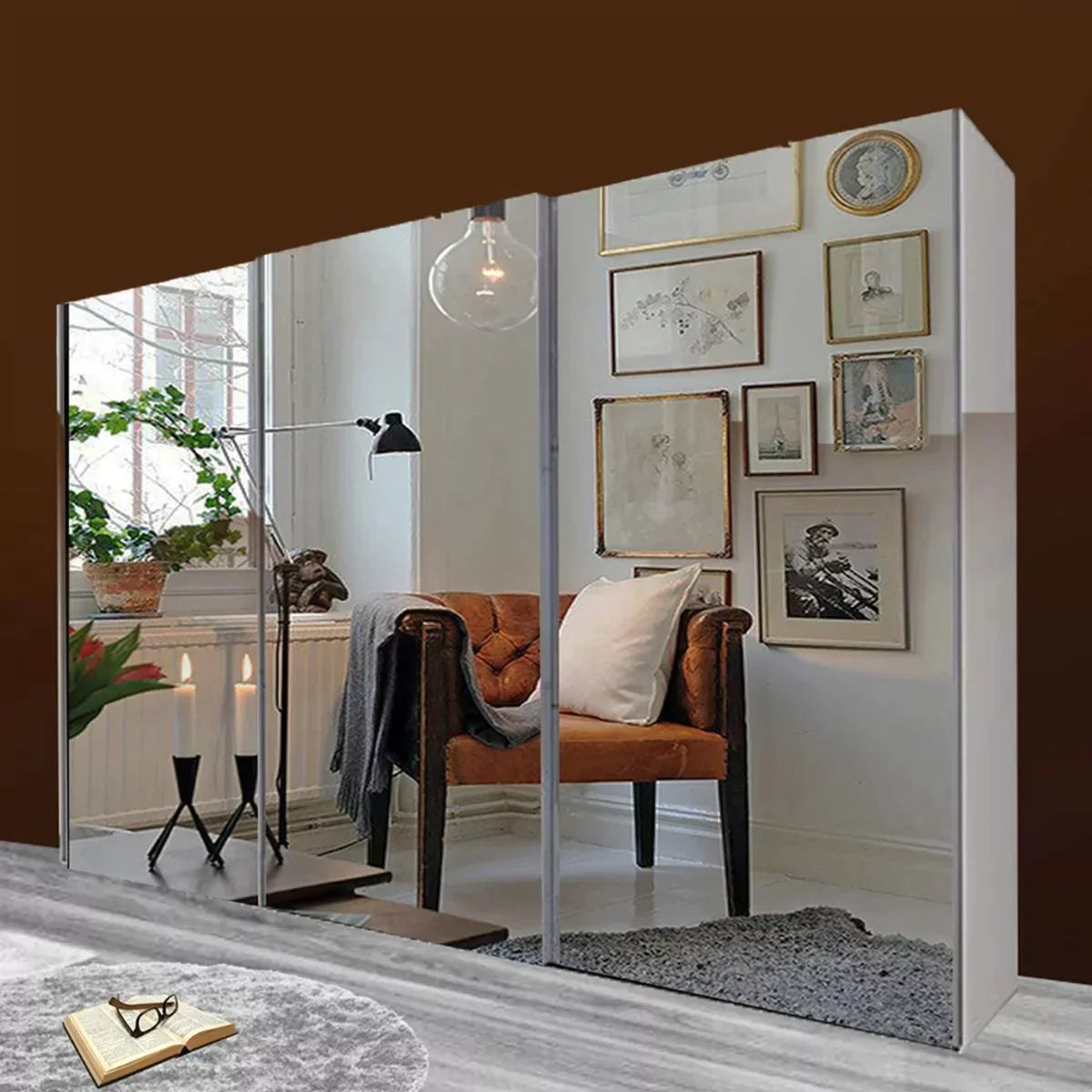 Giovany 250cm Large Sliding Wardrobe - Grey