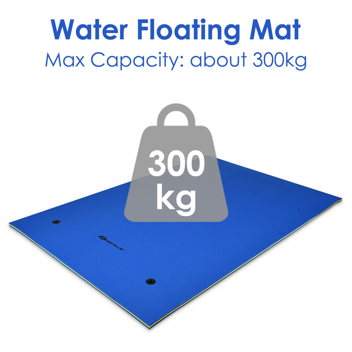 Large 3 Layer Floating Water Lounge Swimming Mat-Blue