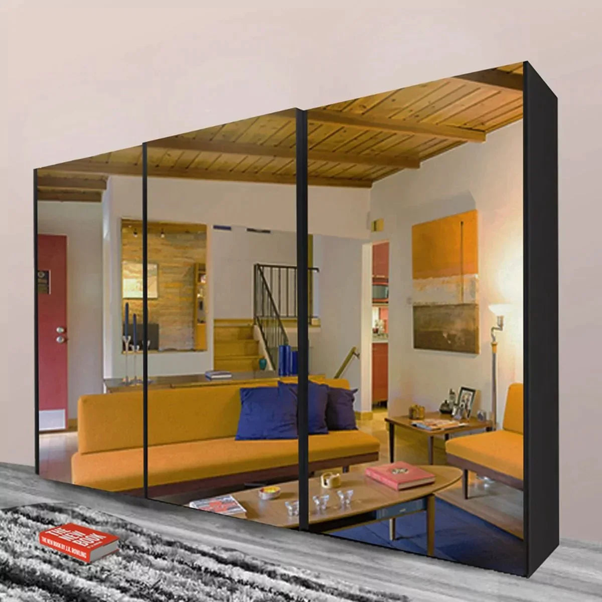 Giovany 250cm Large Sliding Wardrobe - Grey