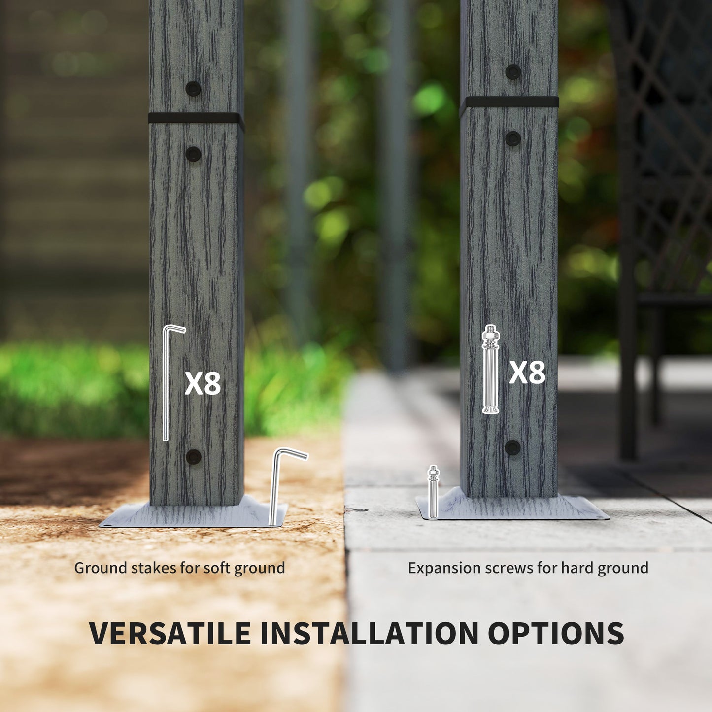 Outsunny 3 x 3 m Rozsuwana pergola dachowa - Szara