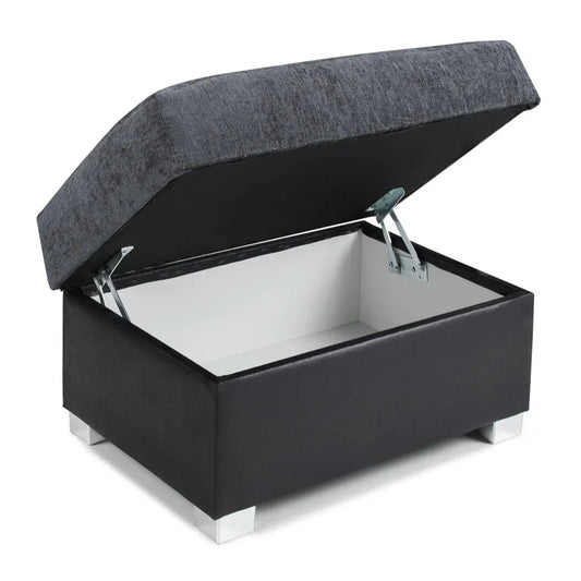 مسند قدم من قماش فيرول - أسود/رمادي